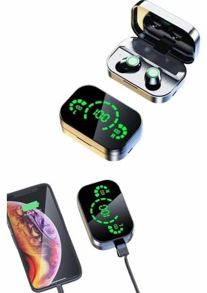 Wizard Kablosuz Bluetooth Kulaklık Çift Telefon Destekli Powerbankli Dijital Göstergeli indirimleri