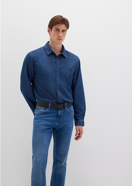 Roy Lux Black Koyu Indigo Mavisi Jean Gömlek 0210496-90767
