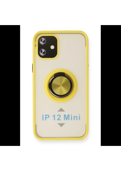 iPhone 12 Mini Kılıf Montreal Yüzüklü Silikon Kapak
