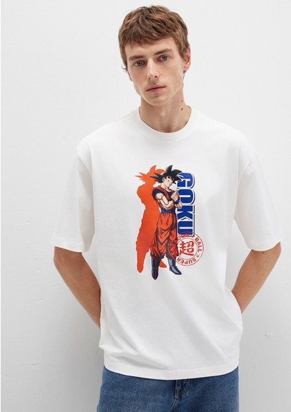 Dragon Ball Baskılı Beyaz Tişört 0612927-70057