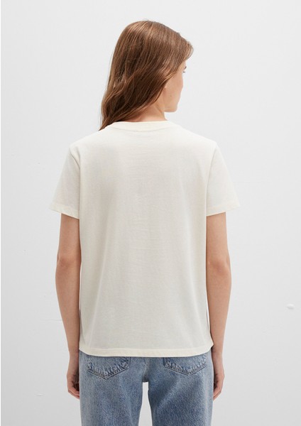 Realite Baskılı Ekru Tişört 1613348-70072