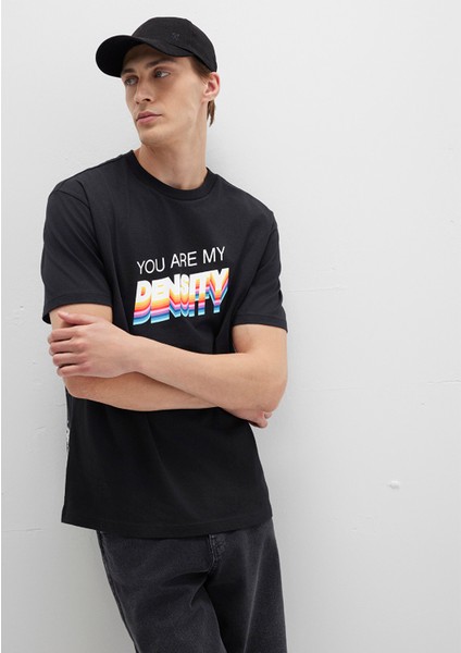 Back to the Future Baskılı Siyah Tişört 0612924-900