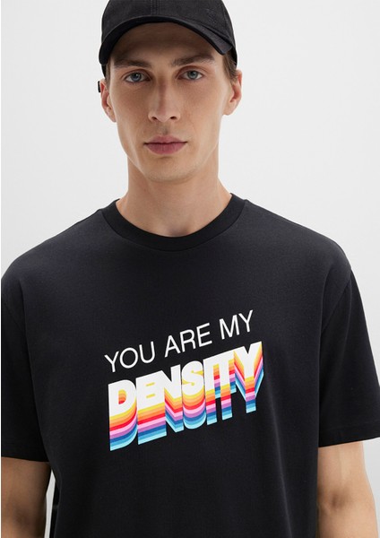 Back to the Future Baskılı Siyah Tişört 0612924-900