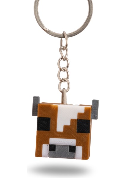 Minecraft Inek Figürlü Pla Anahtarlık – 3D Baskı Piksel Tasarım, Koleksiyon ve Hediyelik modelleri