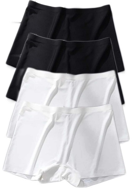 4 Adet Kadın Dikişsiz Görünmez Iz Yapmaz Mini Şort Boxer Siyah Beyaz fiyatları