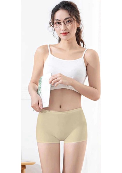 6 Adet Kadın Dikişsiz Görünmez Iz Yapmaz Mini Şort Boxer Siyah Beyaz Ten fırsatları