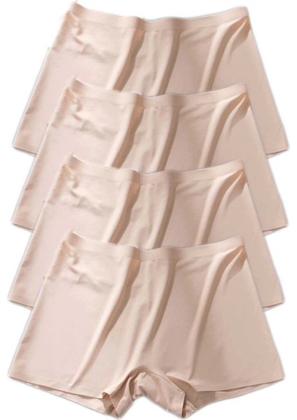 4 Adet Kadın Dikişsiz Görünmez Iz Yapmaz Mini Şort Boxer Ten fiyatları