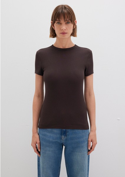 Kahverengi Basic Tişört 1613081-70240