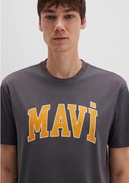 Mavi Logo Baskılı Antrasit T-Shirt 0611711-70088