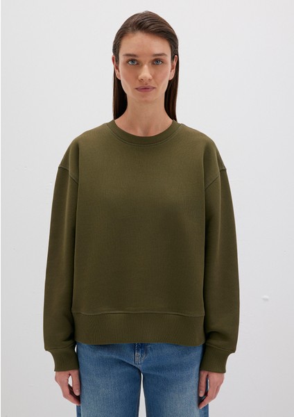 Bisiklet Yaka Haki Sweatshirt 1S10390-71589