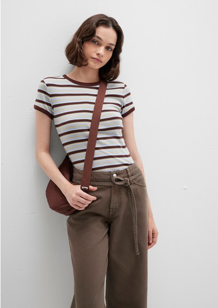 Kahverengi Çizgili Tişört 1613378-90735