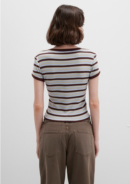 Kahverengi Çizgili Tişört 1613378-90735