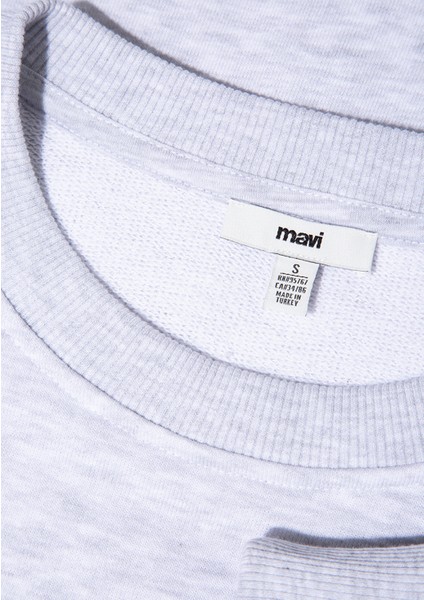 Sırt Baskılı Gri Sweatshirt 1S10364-87033