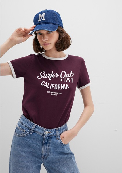 California Baskılı Mor Tişört 1613380-70434