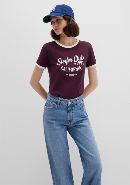 California Baskılı Mor Tişört 1613380-70434