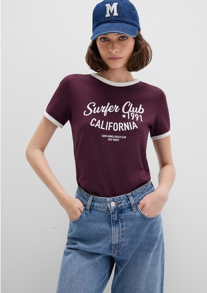 California Baskılı Mor Tişört 1613380-70434