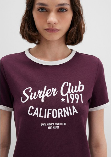 California Baskılı Mor Tişört 1613380-70434