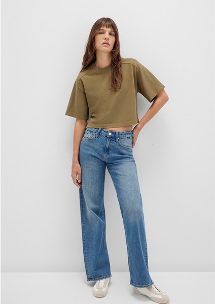 Haki Crop Tişört 1613345-71563