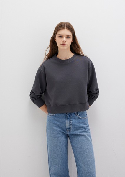 Bisiklet Yaka Antrasit Sweatshirt 1S10387-83620