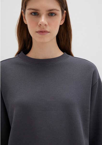 Bisiklet Yaka Antrasit Sweatshirt 1S10387-83620