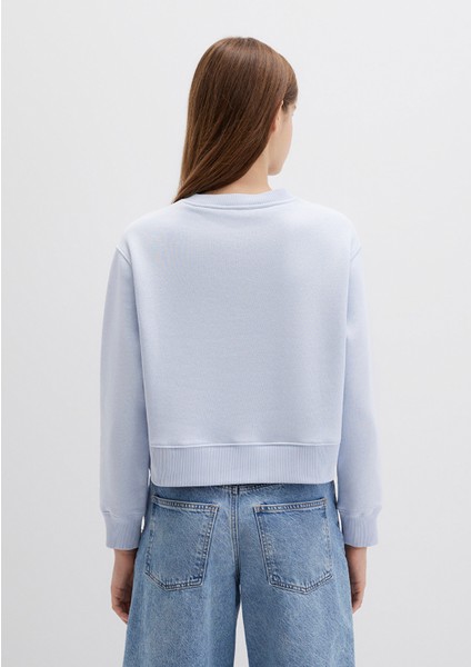 Bisiklet Yaka Mavi Sweatshirt 1S10387-89201