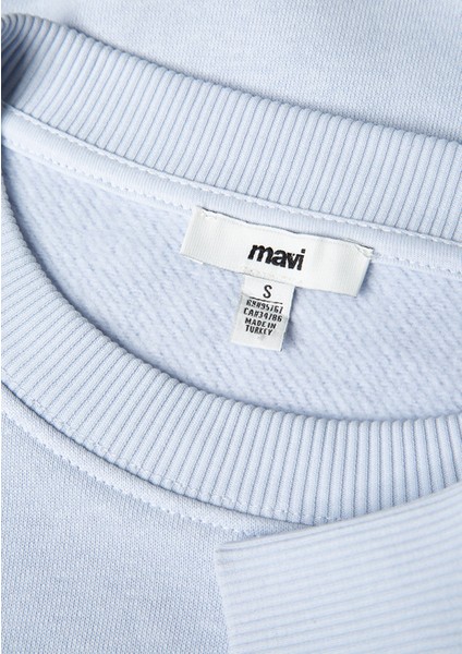 Bisiklet Yaka Mavi Sweatshirt 1S10387-89201