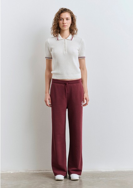 Mavi Logo Şerit Detaylı Bordo Eşofman Altı 1011038-70393