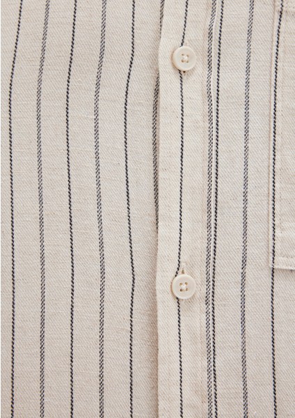 Çizgili Bej Gömlek 0211702-90923