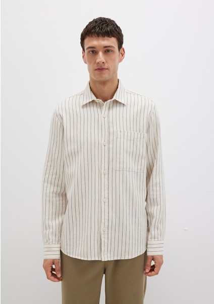 Çizgili Bej Gömlek 0211702-90923