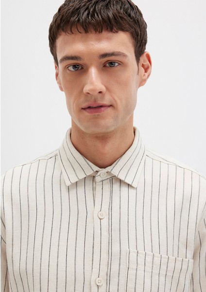 Çizgili Bej Gömlek 0211702-90923