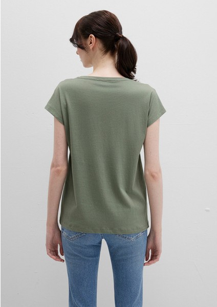 Kelebek Baskılı Yeşil Tişört 1613461-71841