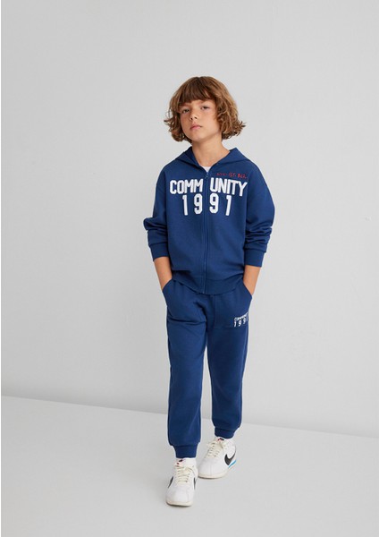 Baskılı Lacivert Eşofman Altı 6010018-70721