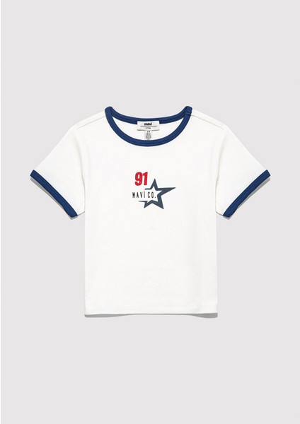 Baskılı Ekru Tişört 7610345-70057