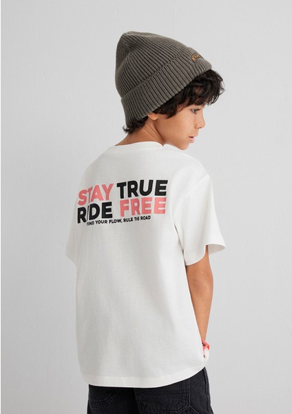 Baskılı Ekru Tişört 6610367-70057