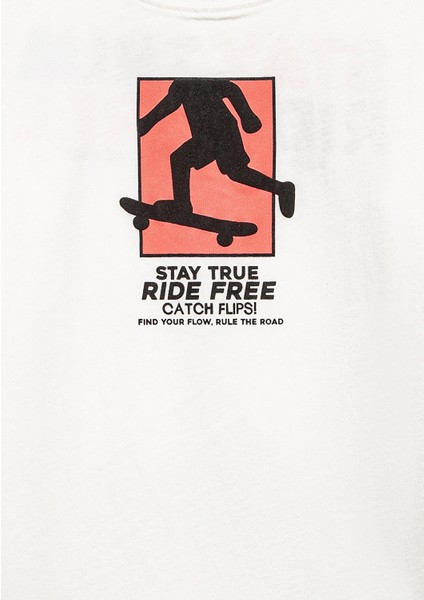 Baskılı Ekru Tişört 6610367-70057