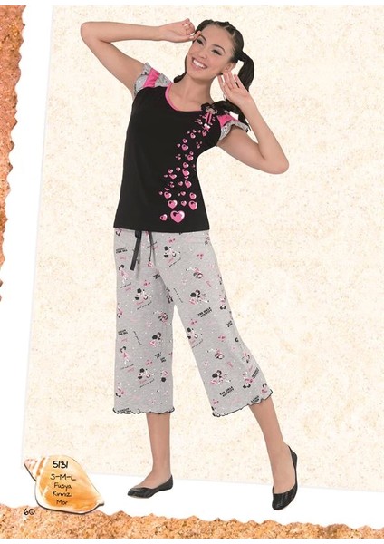 Bayan Kapri Pijama Takım 5131