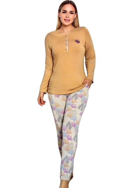 Viskon Alt Desenli Pijama Takımı