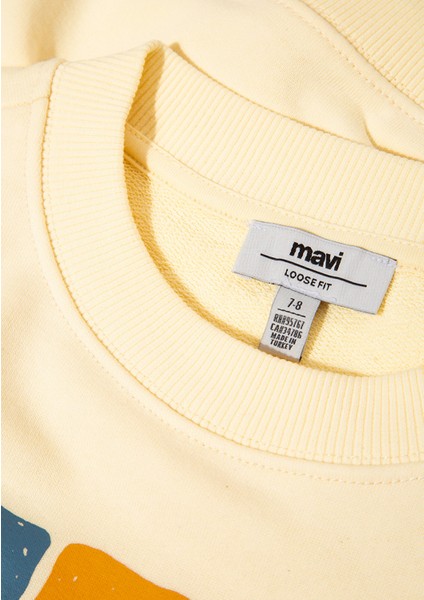 Mavi Baskılı Sarı Sweatshirt 7S10127-84571