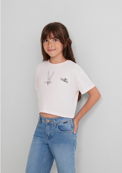 Bugs Bunny Baskılı Pembe Tişört 7610369-90773