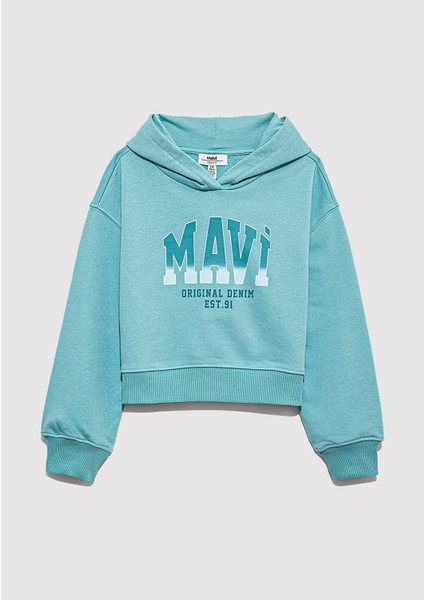 Mavi Logo Baskılı Yeşil Sweatshirt 7S10124-71748