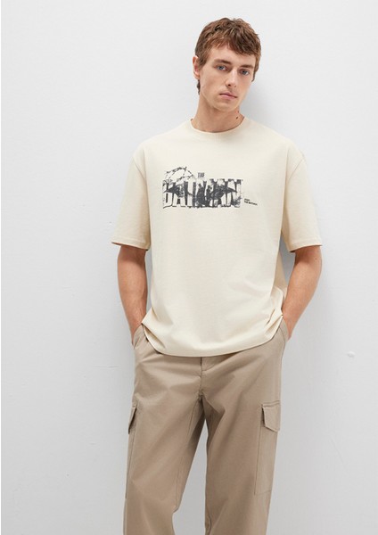 Batman Baskılı Bej Tişört 0612919-70065