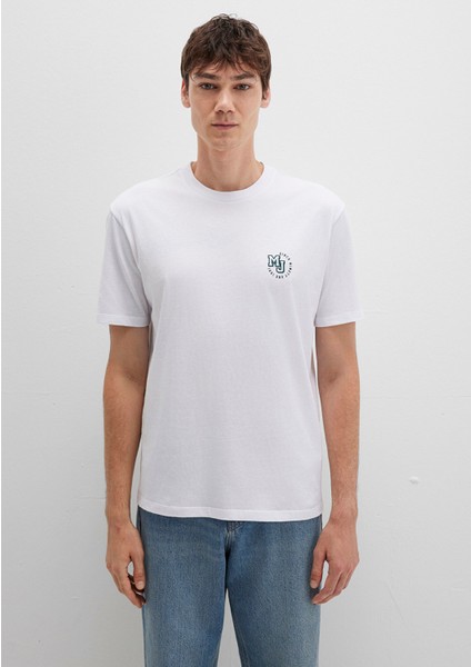 MJ Logo Baskılı Beyaz Tişört 0612839-620