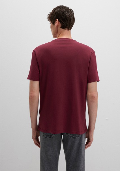MJ Logo Baskılı Bordo Tişört 0612839-70394