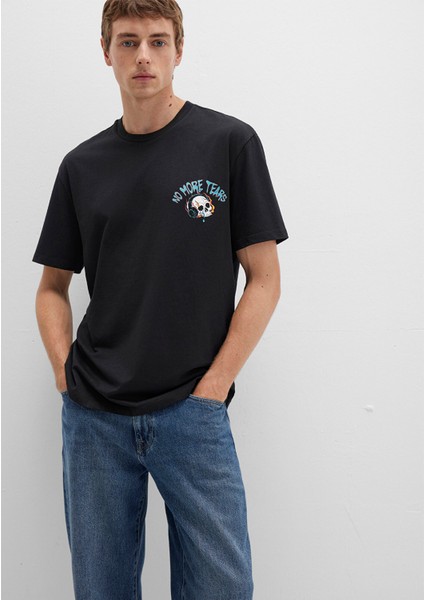 Kurukafa Baskılı Siyah Tişört 0612842-900