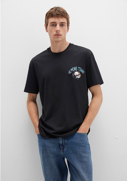 Kurukafa Baskılı Siyah Tişört 0612842-900