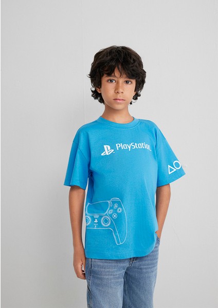 PlayStation Baskılı Mavi Tişört​ 6610376-70772