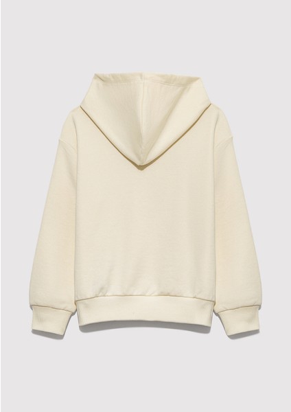 Mickey Baskılı Kapüşonlu Bej Sweatshirt 7S10141-70072