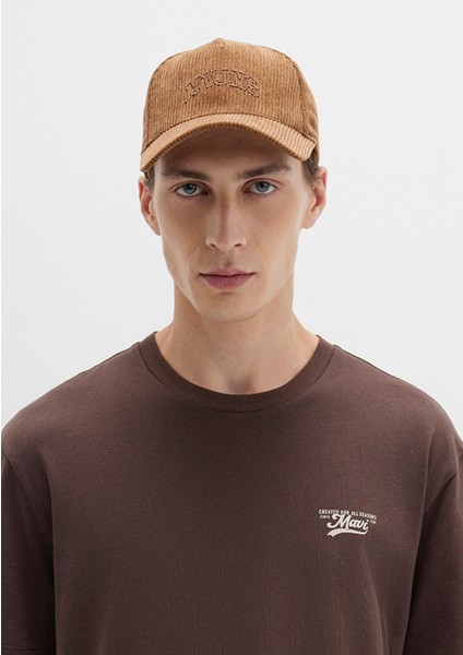 Mavi Baskılı Kahverengi Tişört 0612840-88067