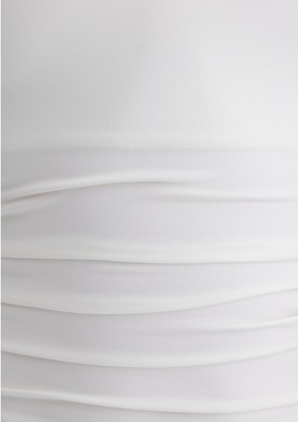 Kare Yaka Beyaz Poliamid Atlet 1613498-70057