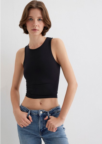 Halter Yaka Siyah Poliamid Atlet 1613499-900